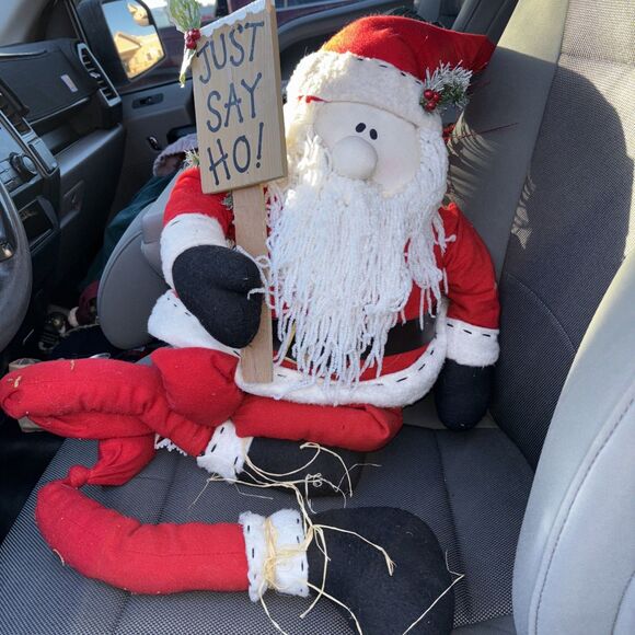 Santa Claus 24” Just Say Ho! Plush Home Decor  Long Legs - Picture 3 of 8